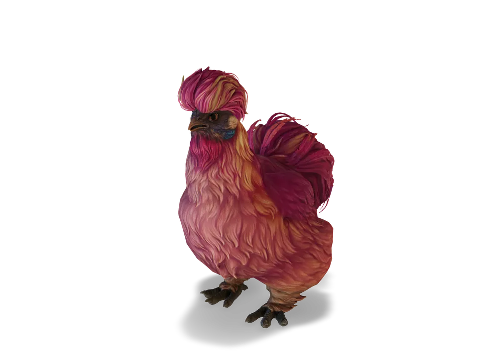 CS2 pet chicken: silkie, Red